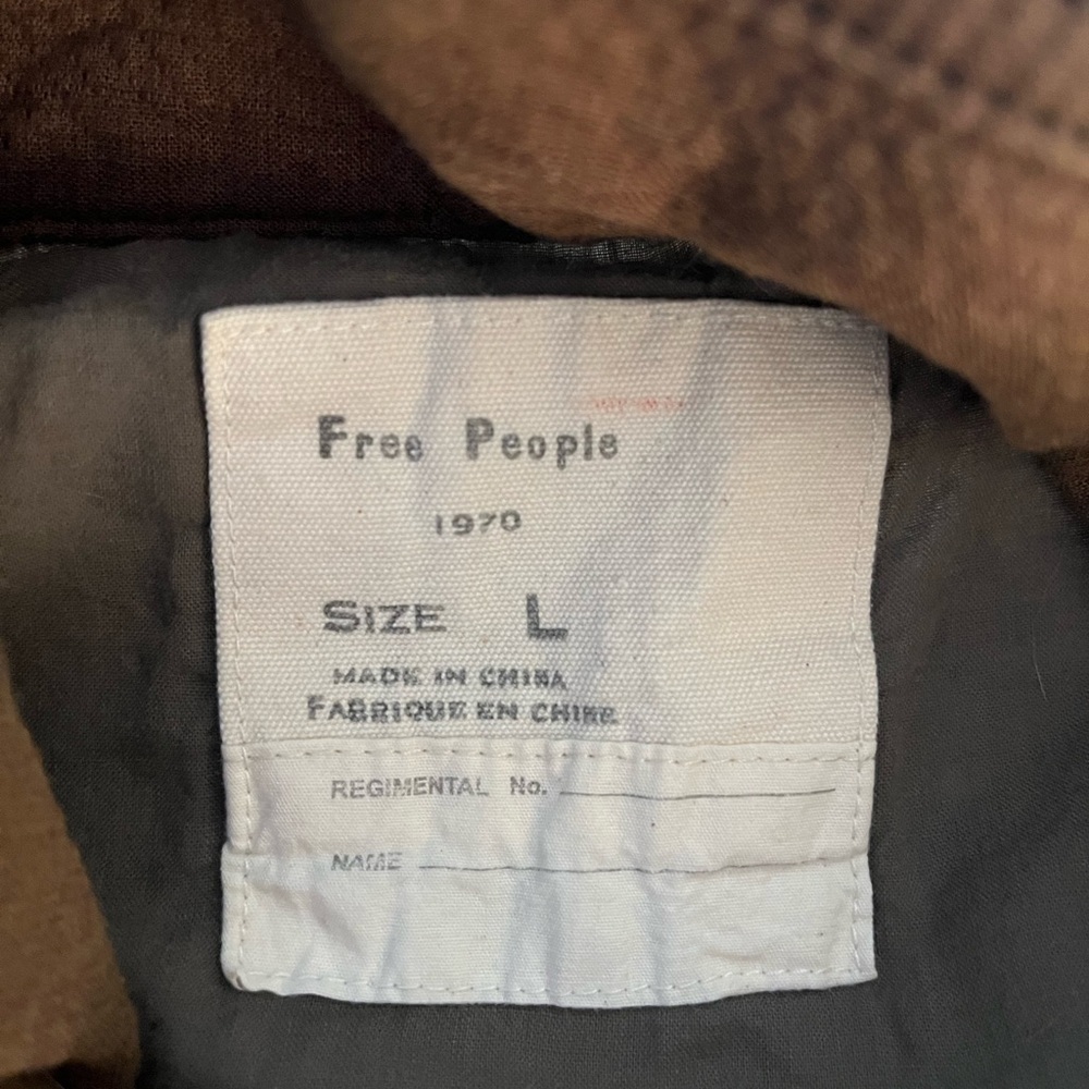 Free People Brown Sleeveless Utility Jacket with Red Zip Detail - Picture 4 of 7